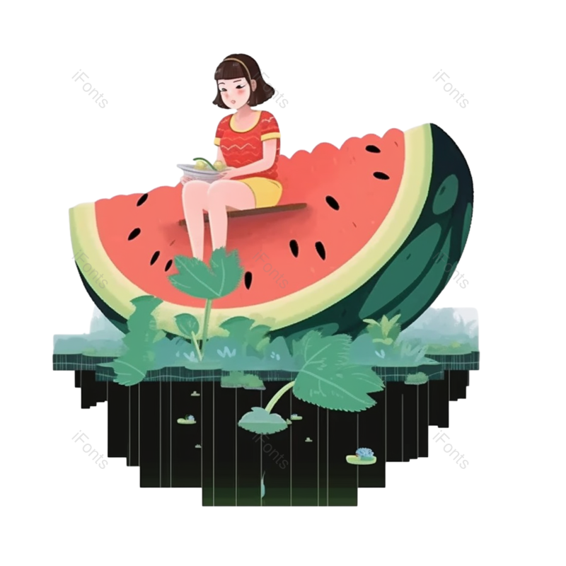 叶子图片,西瓜元素,元素PNG,卡通免抠素材